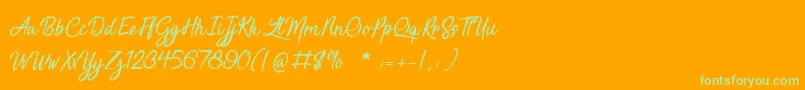 SensationsAndQualities Font – Green Fonts on Orange Background