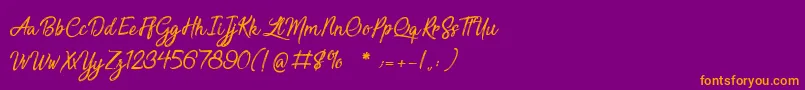 SensationsAndQualities-Schriftart – Orangefarbene Schriften auf violettem Hintergrund