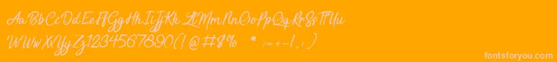 fuente SensationsAndQualities – Fuentes Rosadas Sobre Fondo Naranja
