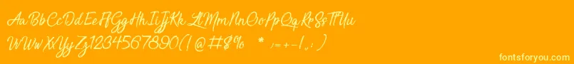 フォントSensationsAndQualities – オレンジの背景に黄色の文字