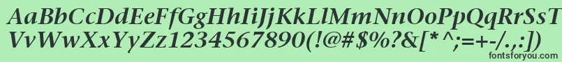 フォントItcStoneSerifLtSemiboldItalic – 緑の背景に黒い文字