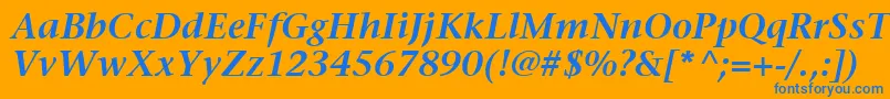 ItcStoneSerifLtSemiboldItalic Font – Blue Fonts on Orange Background