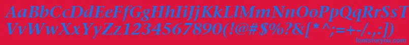 ItcStoneSerifLtSemiboldItalic Font – Blue Fonts on Red Background