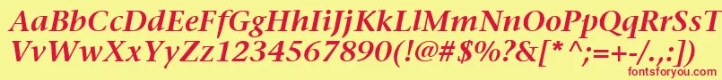 ItcStoneSerifLtSemiboldItalic Font – Red Fonts on Yellow Background