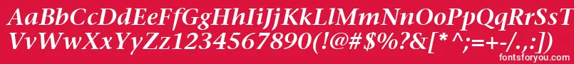 Шрифт ItcStoneSerifLtSemiboldItalic – белые шрифты на красном фоне