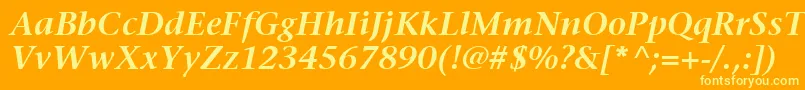 ItcStoneSerifLtSemiboldItalic Font – Yellow Fonts on Orange Background