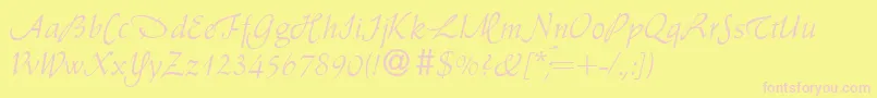 A770RomanSwashRegular Font – Pink Fonts on Yellow Background