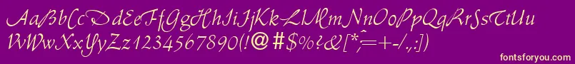 A770RomanSwashRegular Font – Yellow Fonts on Purple Background