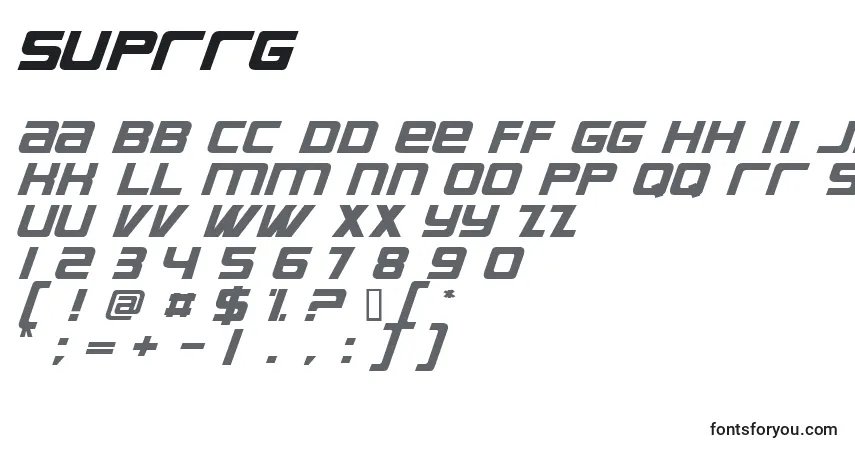 Suprrg Font – alphabet, numbers, special characters