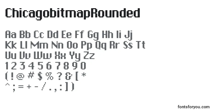 Schriftart ChicagobitmapRounded – Alphabet, Zahlen, spezielle Symbole