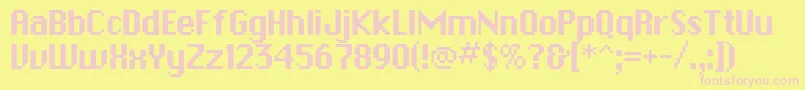 ChicagobitmapRounded Font – Pink Fonts on Yellow Background