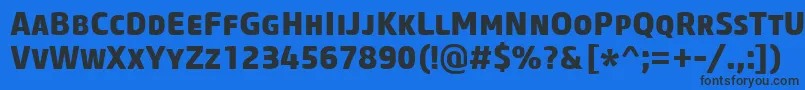 Шрифт CoreSansMSc75Extrabold – чёрные шрифты на синем фоне