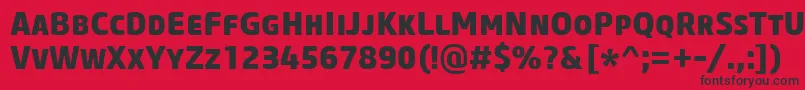 Czcionka CoreSansMSc75Extrabold – czarne czcionki na czerwonym tle