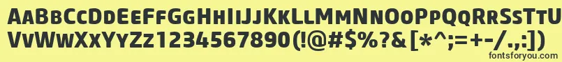 Czcionka CoreSansMSc75Extrabold – czarne czcionki na żółtym tle