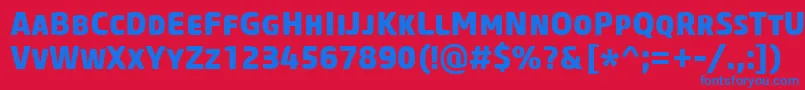 フォントCoreSansMSc75Extrabold – 赤い背景に青い文字