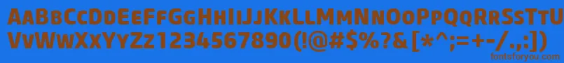 CoreSansMSc75Extrabold Font – Brown Fonts on Blue Background