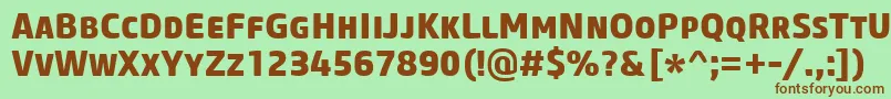 Шрифт CoreSansMSc75Extrabold – коричневые шрифты на зелёном фоне