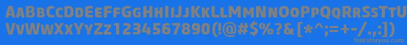 Więcej informacji o czcionce CoreSansMSc75Extrabold Czcionka CoreSansMSc75Extrabold – szare czcionki na niebieskim tle