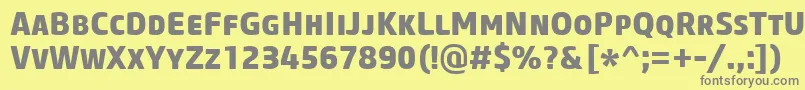 CoreSansMSc75Extrabold Font – Gray Fonts on Yellow Background