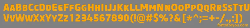 Saiba mais sobre a fonte CoreSansMSc75Extrabold Fonte CoreSansMSc75Extrabold – fontes laranjas em um fundo cinza
