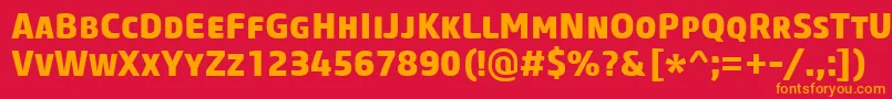 Шрифт CoreSansMSc75Extrabold – оранжевые шрифты на красном фоне