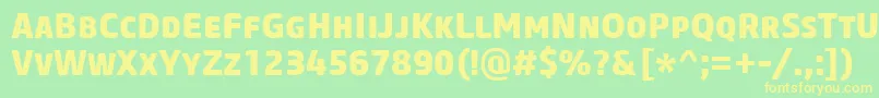 CoreSansMSc75Extrabold Font – Yellow Fonts on Green Background