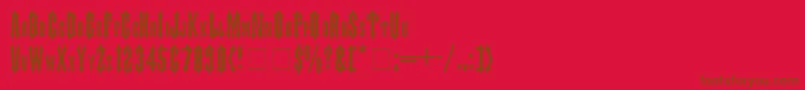 フォントJudasMedium – 赤い背景に茶色の文字