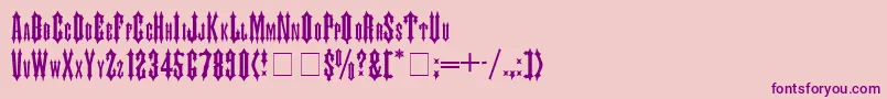 Police JudasMedium – polices violettes sur fond rose