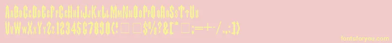 JudasMedium Font – Yellow Fonts on Pink Background