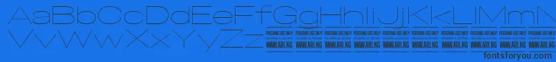 SpecifypersonalExexpthin Font – Black Fonts on Blue Background