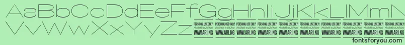 SpecifypersonalExexpthin Font – Black Fonts on Green Background