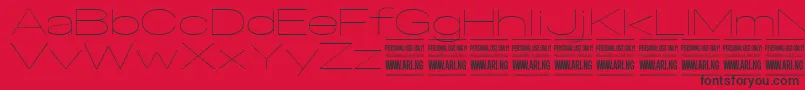 SpecifypersonalExexpthin Font – Black Fonts on Red Background