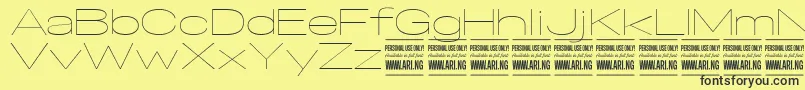 SpecifypersonalExexpthin Font – Black Fonts on Yellow Background