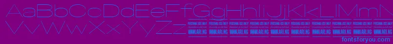 SpecifypersonalExexpthin Font – Blue Fonts on Purple Background