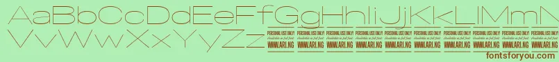 SpecifypersonalExexpthin Font – Brown Fonts on Green Background