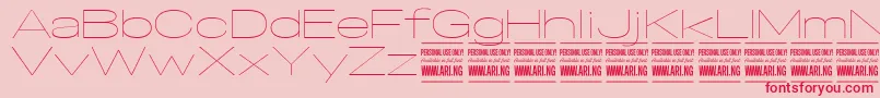 フォントSpecifypersonalExexpthin – ピンクの背景に赤い文字