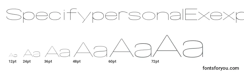 SpecifypersonalExexpthin Font Sizes