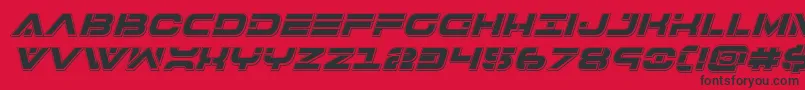 fuente 7thservicepunchital – Fuentes Negras Sobre Fondo Rojo