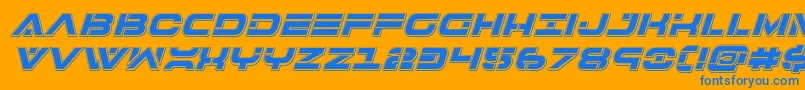 7thservicepunchital Font – Blue Fonts on Orange Background