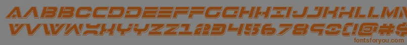 Fonte 7thservicepunchital – fontes marrons em um fundo cinza
