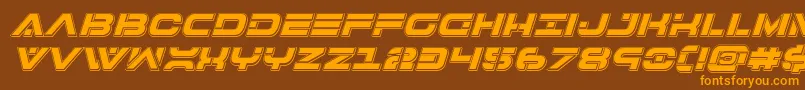 Fonte 7thservicepunchital – fontes laranjas em um fundo marrom