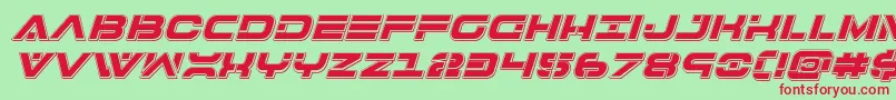 7thservicepunchital Font – Red Fonts on Green Background