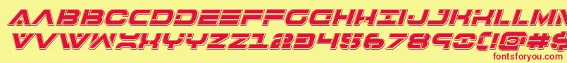 フォント7thservicepunchital – 赤い文字の黄色い背景