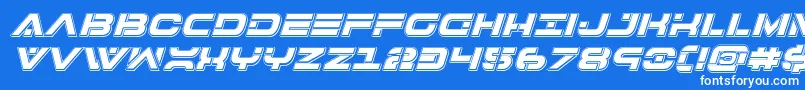 7thservicepunchital Font – White Fonts on Blue Background
