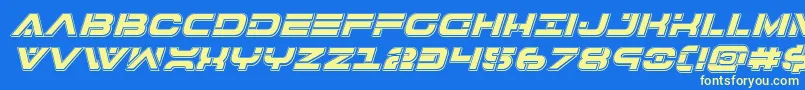 7thservicepunchital Font – Yellow Fonts on Blue Background