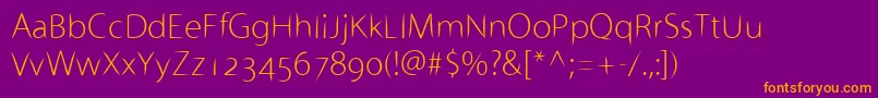 Stewartsans Font – Orange Fonts on Purple Background