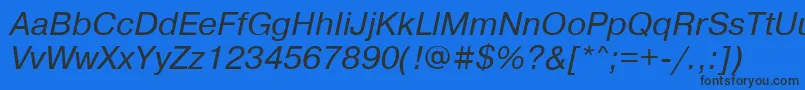 PragmaticaisocttItalic Font – Black Fonts on Blue Background