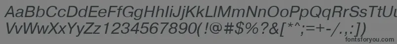 PragmaticaisocttItalic Font – Black Fonts on Gray Background