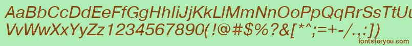 PragmaticaisocttItalic Font – Brown Fonts on Green Background