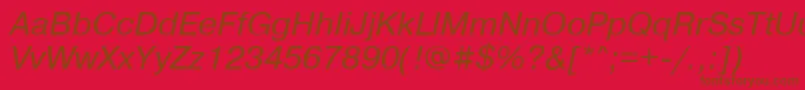 PragmaticaisocttItalic Font – Brown Fonts on Red Background